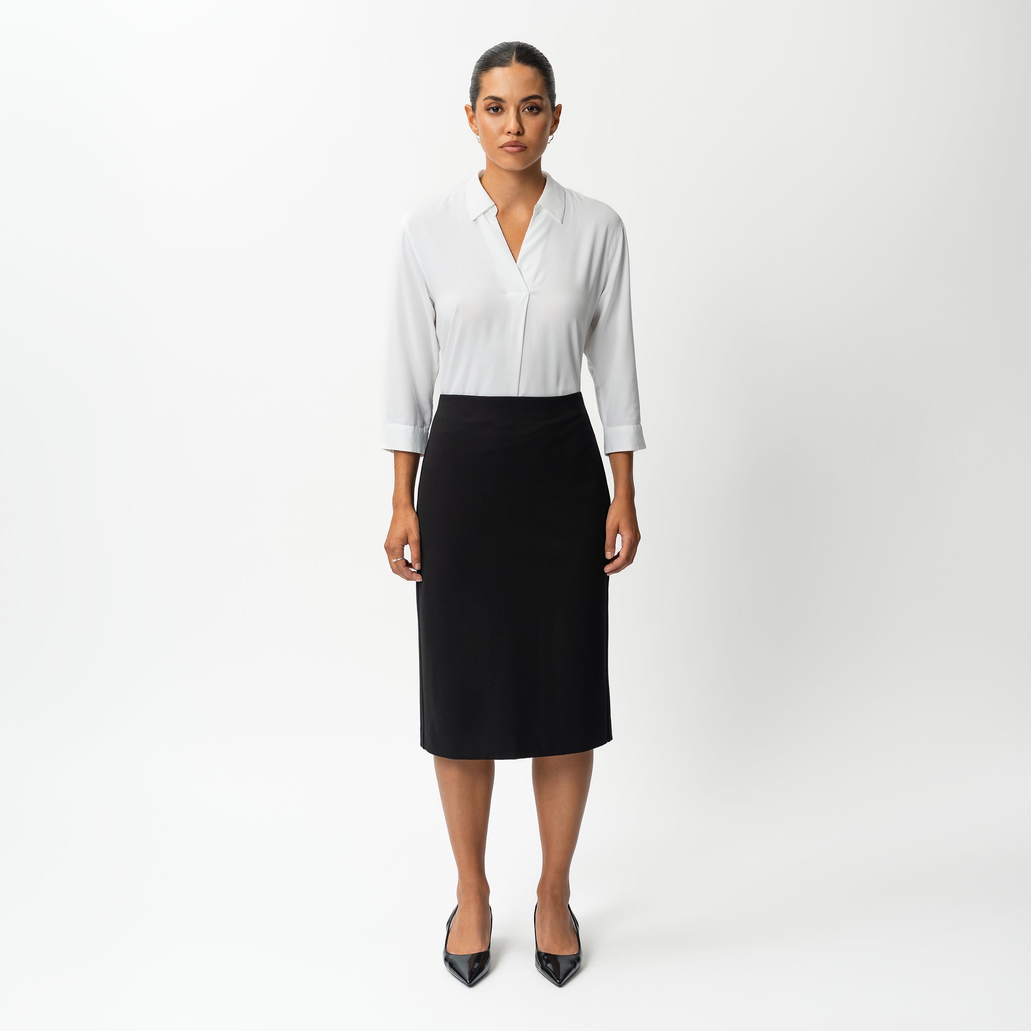 Tailored Ponte Midi Skirt - Ninepine