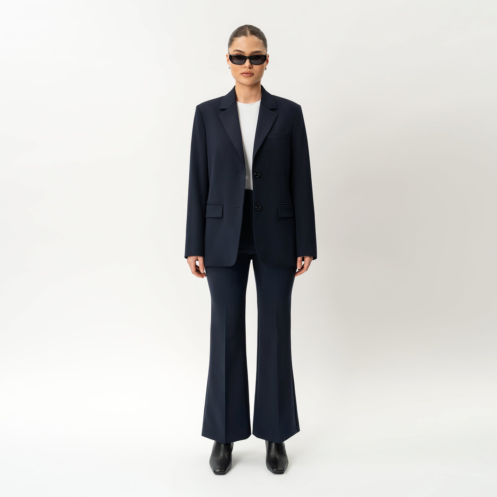 Crepe Bootcut Trouser - Ninepine