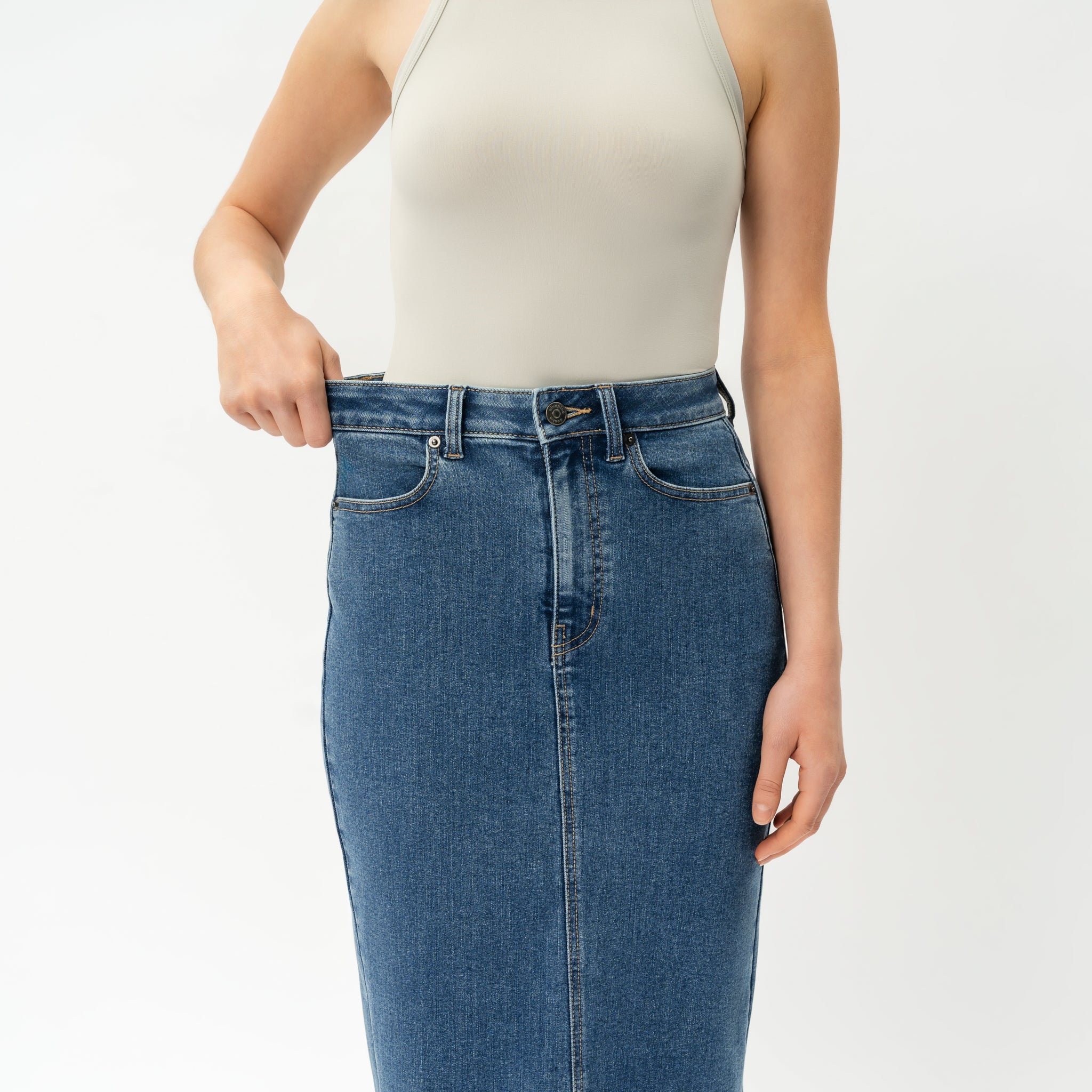 Stretchy ComfortDenim™ Skirt - Ninepine