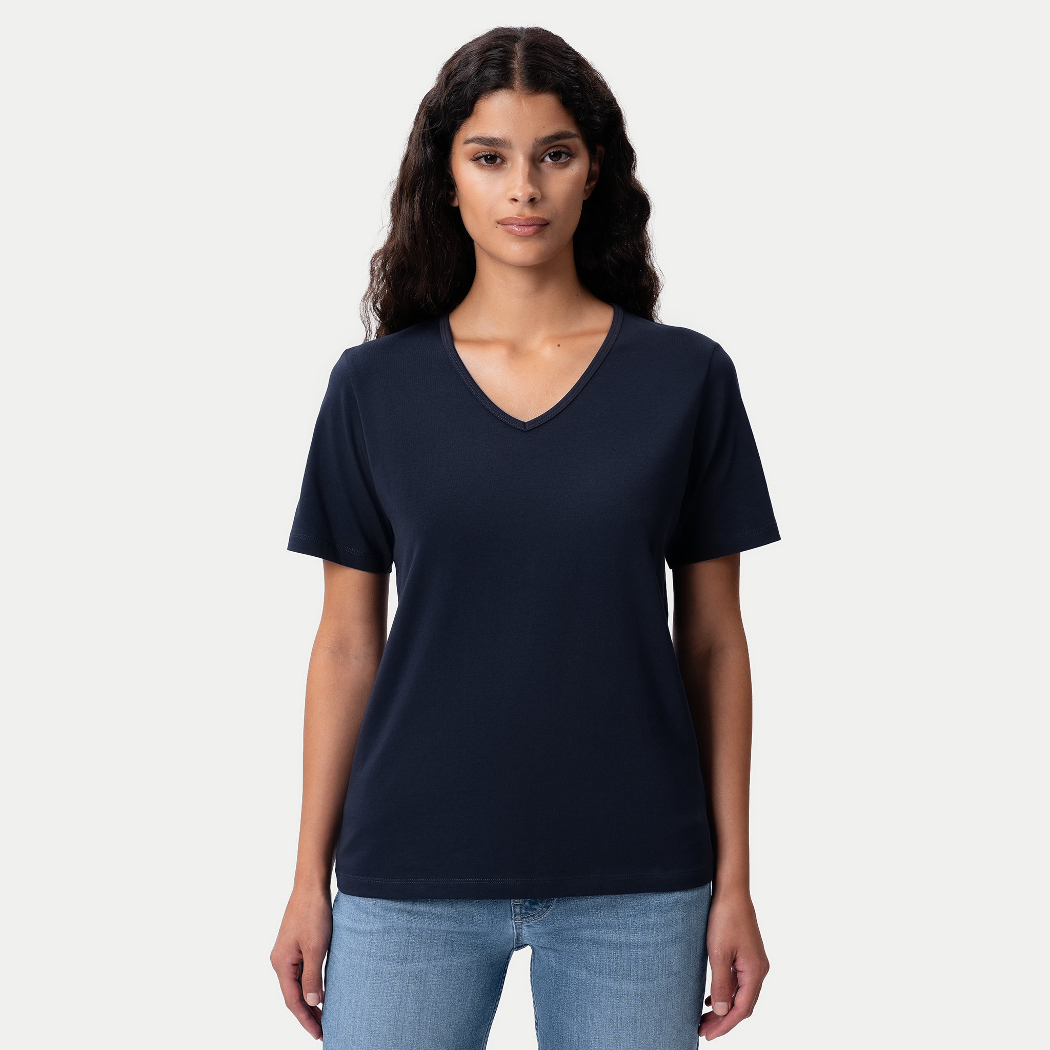 Fitted V-neck Pima T-shirt - Unlisted - Ninepine