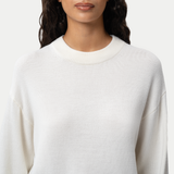 Lambswool Crewneck Sweater - Off White - Ninepine