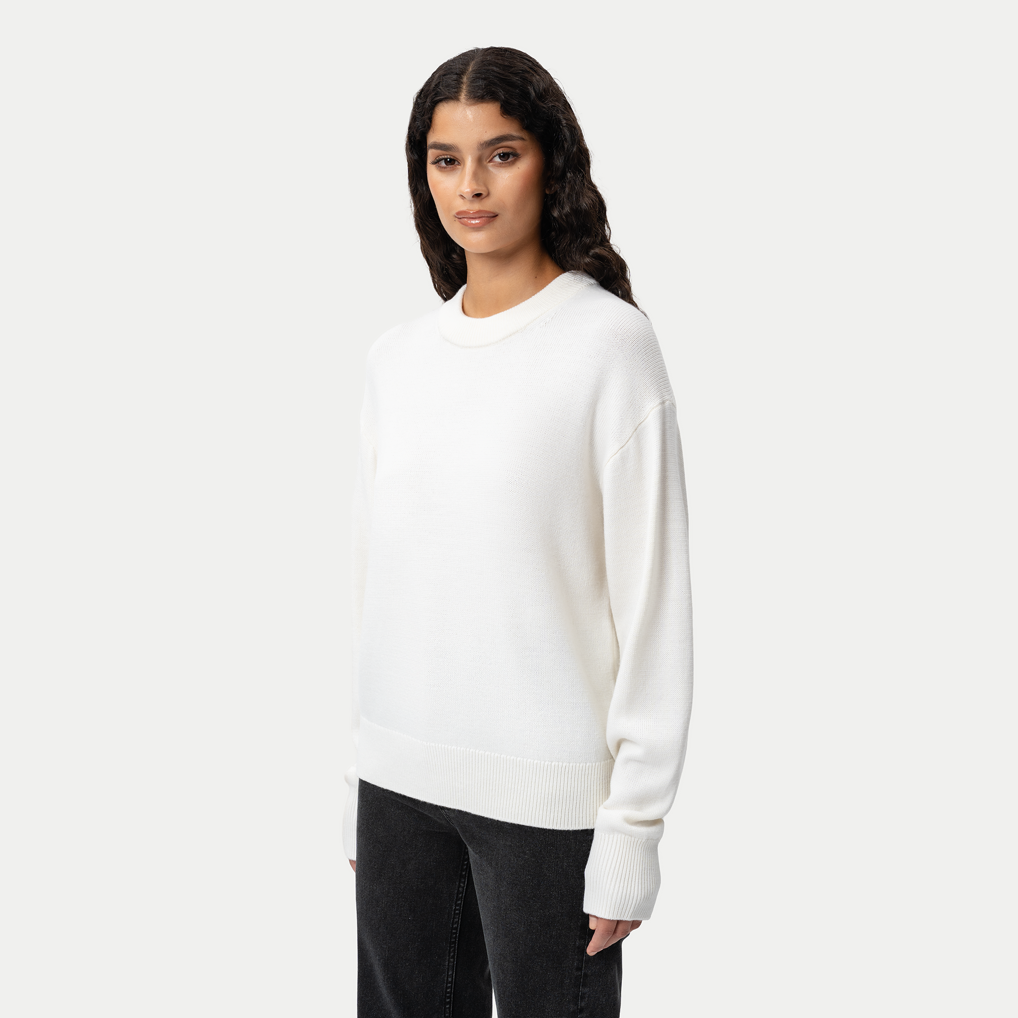 Lambswool Crewneck Sweater - Off White - Ninepine