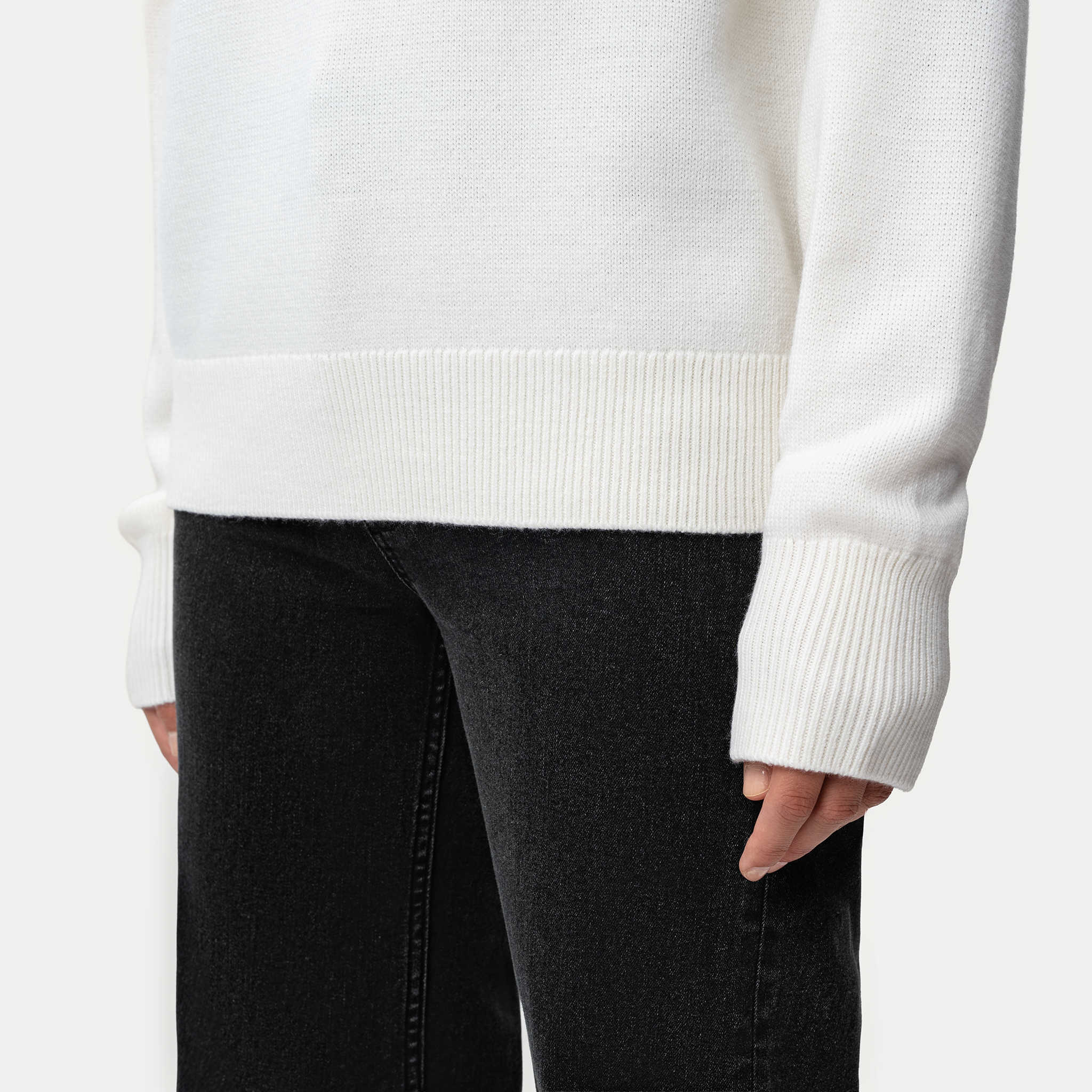 Lambswool Crewneck Sweater - Off White - Ninepine