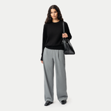 Lambswool Crewneck Sweater - Black - Ninepine