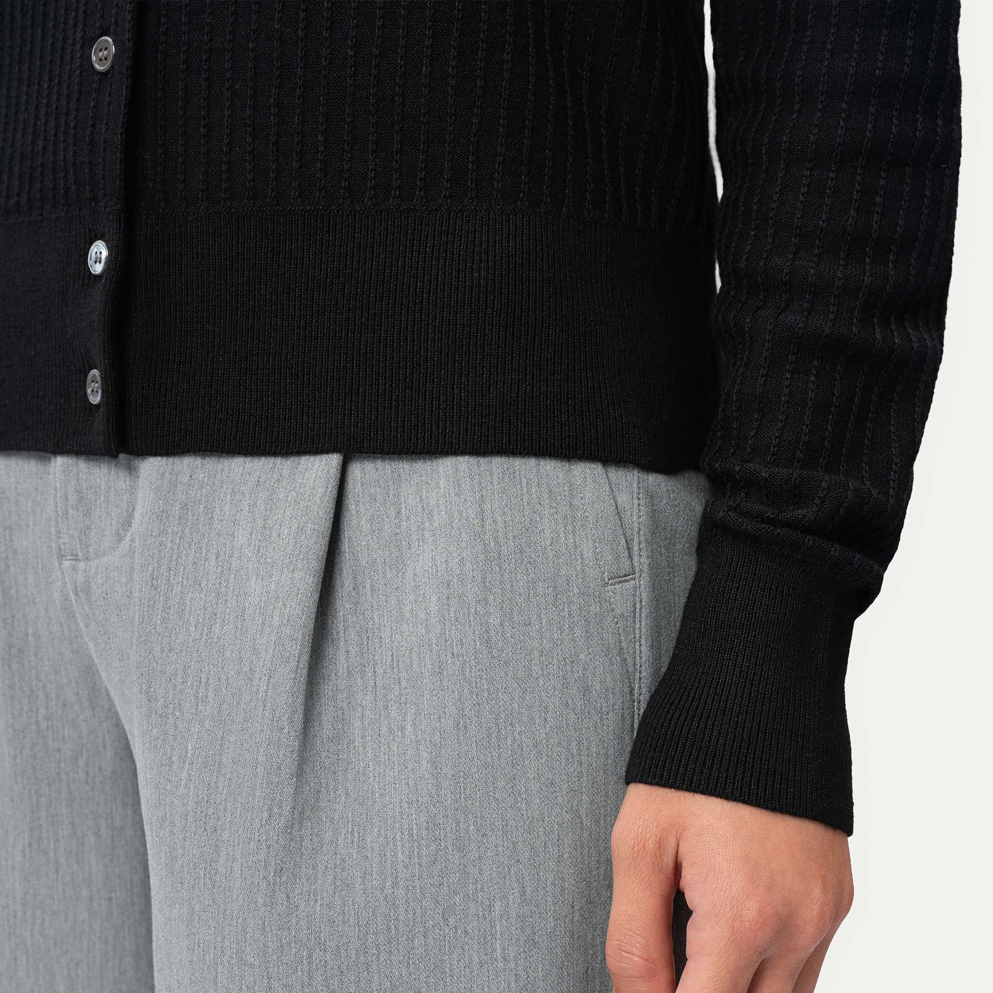Merino Cardigan - Black - Ninepine
