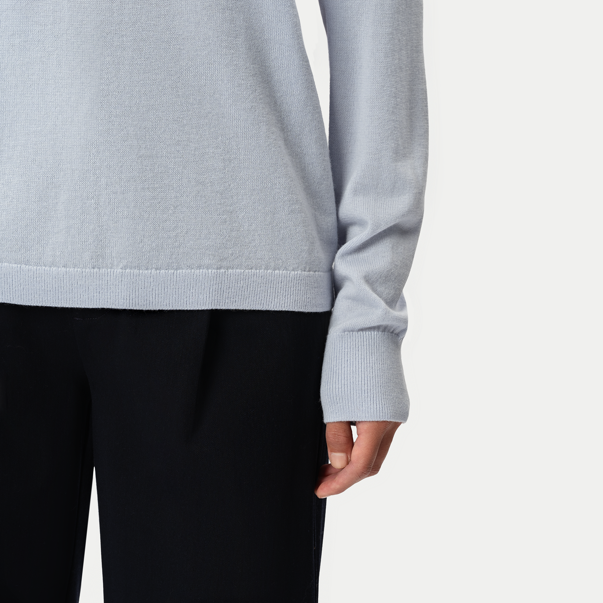 Merino Polo Shirt - Light Blue - Ninepine