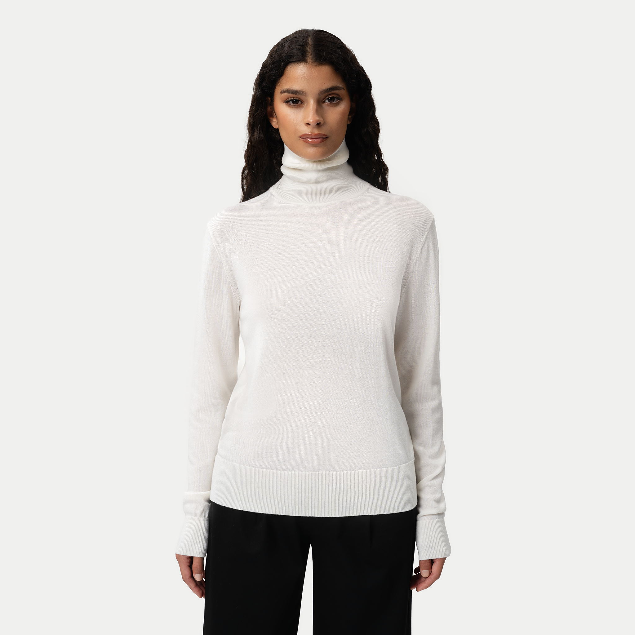 Merino Wool Relaxed Turtleneck - Ninepine