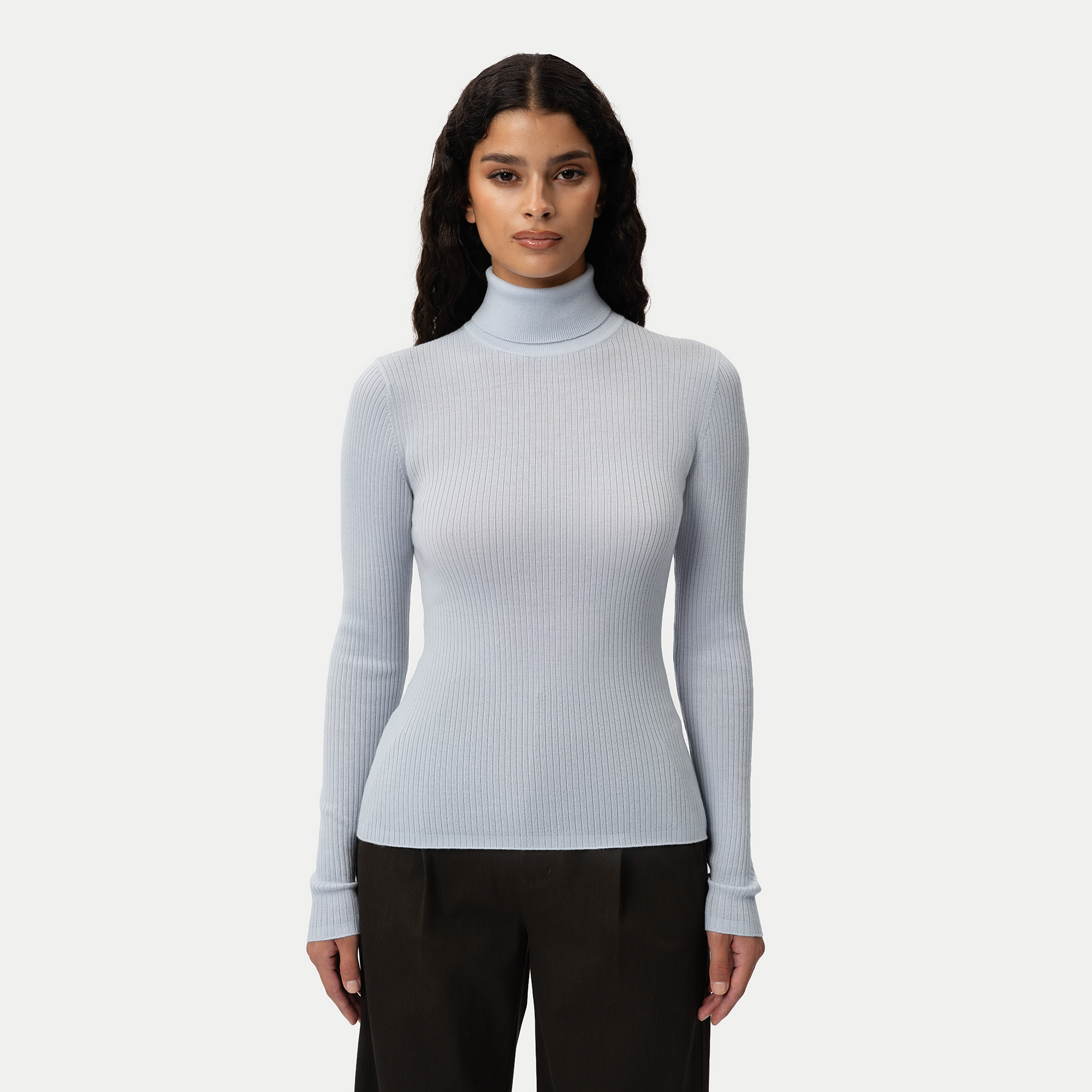 Merino Wool Ribbed Turtleneck - Ninepine